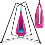 Sensory Pod Swings and Chair, Sensory Swing Set, X-Shaped Swing Frame, Heavy-Duty Metal