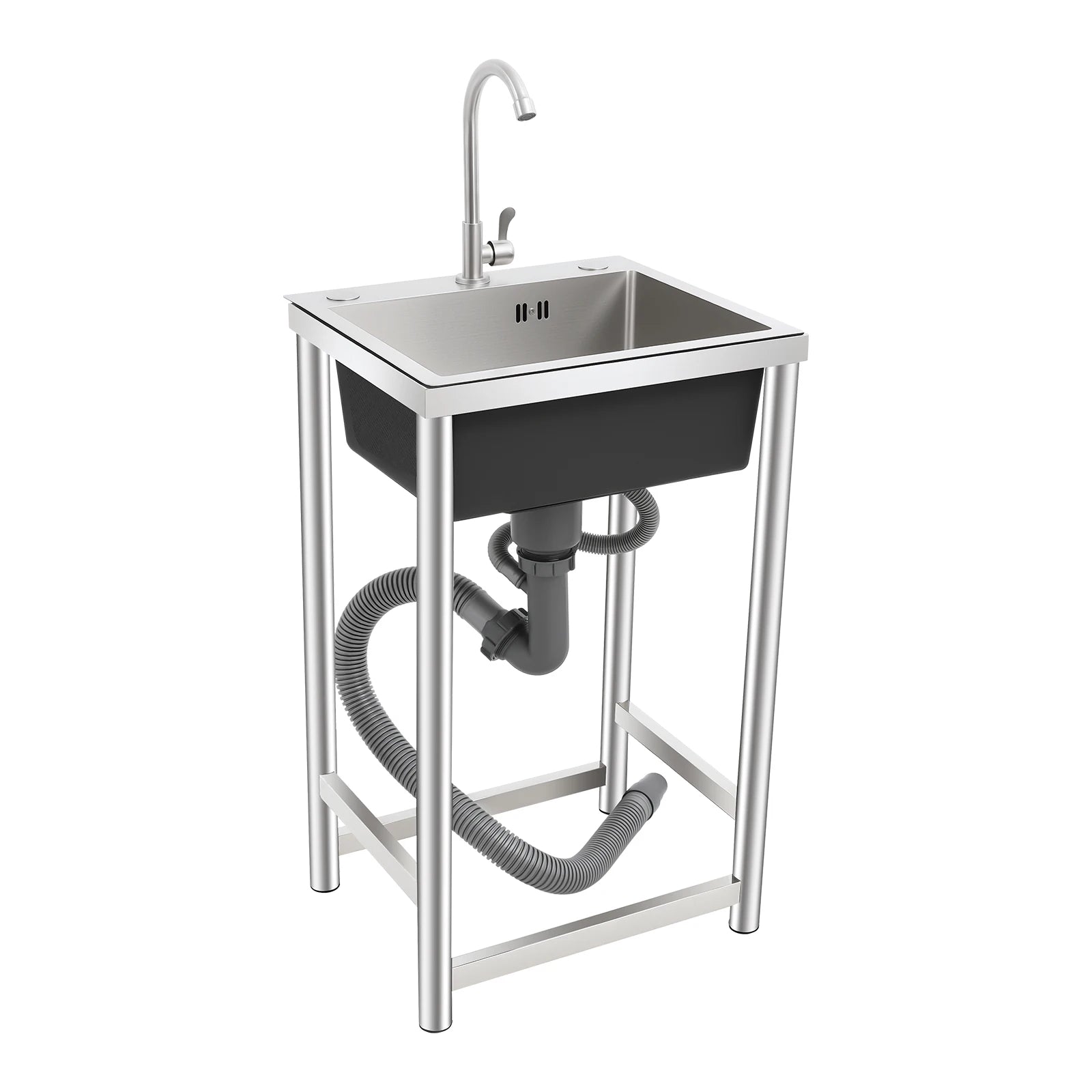 Freestanding Kitchen Sink with 360° Faucet, Sink, 45*41*75cm
