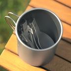 Titanium Foldable Cutlery Set - Fork Spoon Knife