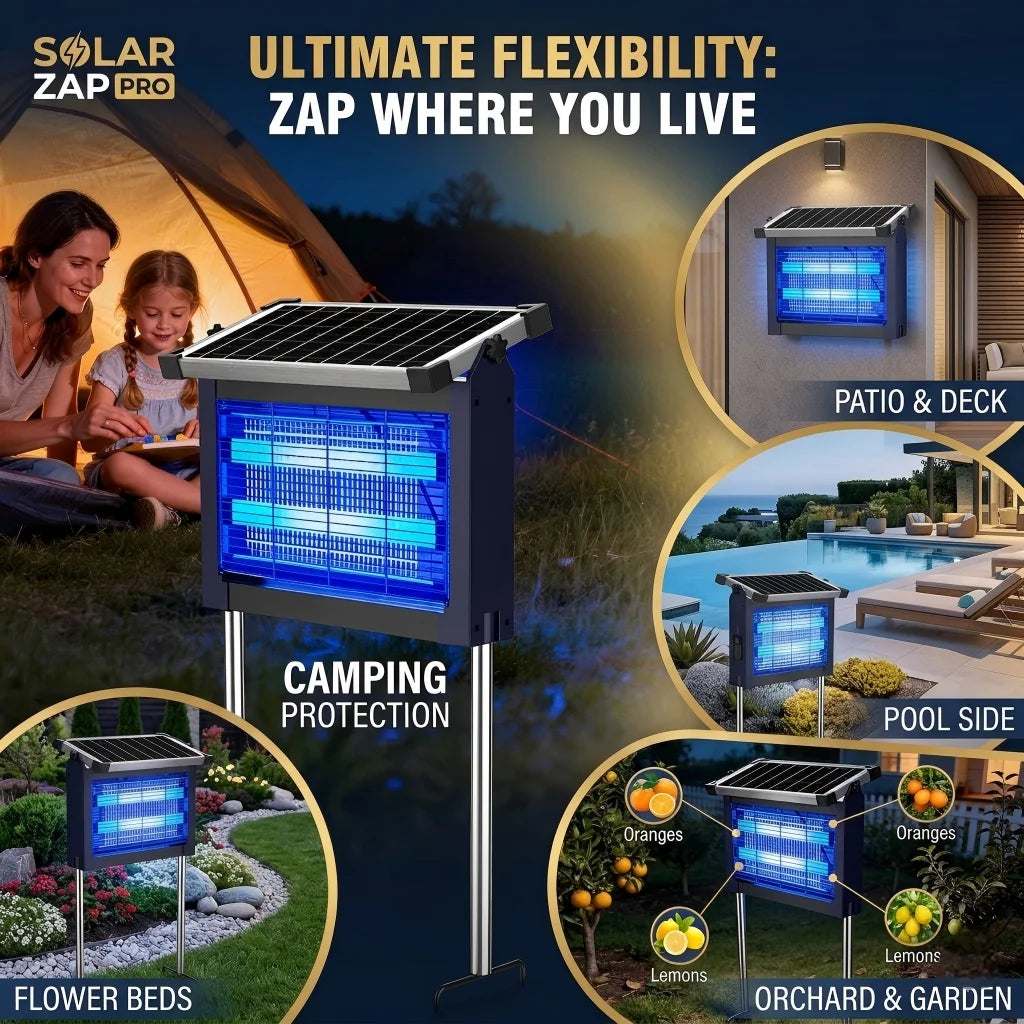 Solar Bug Zapper Outdoor Waterproof, 4500V  & USB Rechargeable