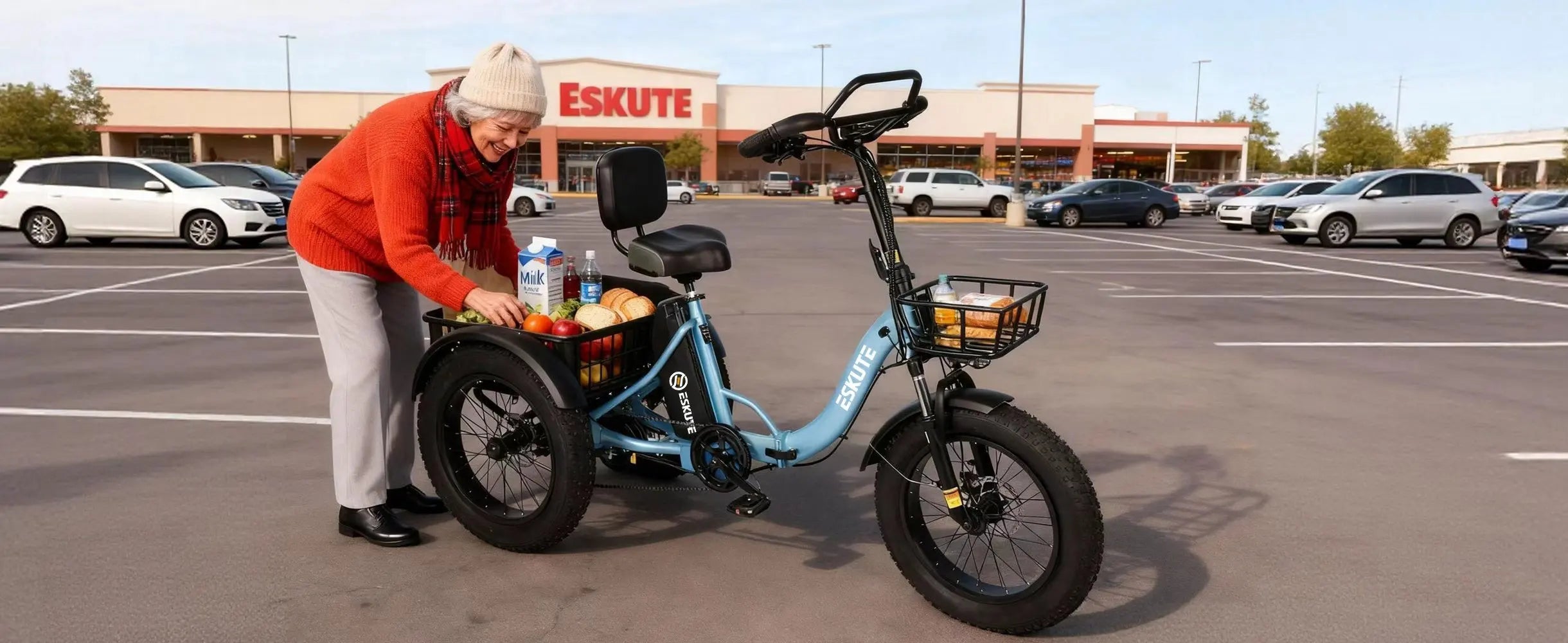 Electric Trike for Adults, 998.4Wh , 1200W Peak  20"x4.0" Fat Tires,