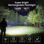 8 Plus Super Powerful LED Flashlight 16000lm USB C Rechargeable