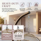 Indoor Swinging Egg Chair with Stand, 350 Lbs Water-Resistant Wicker