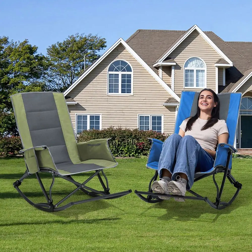 Adults, Folding Outdoor Rocking Chair With  330 Lbs Capacity,