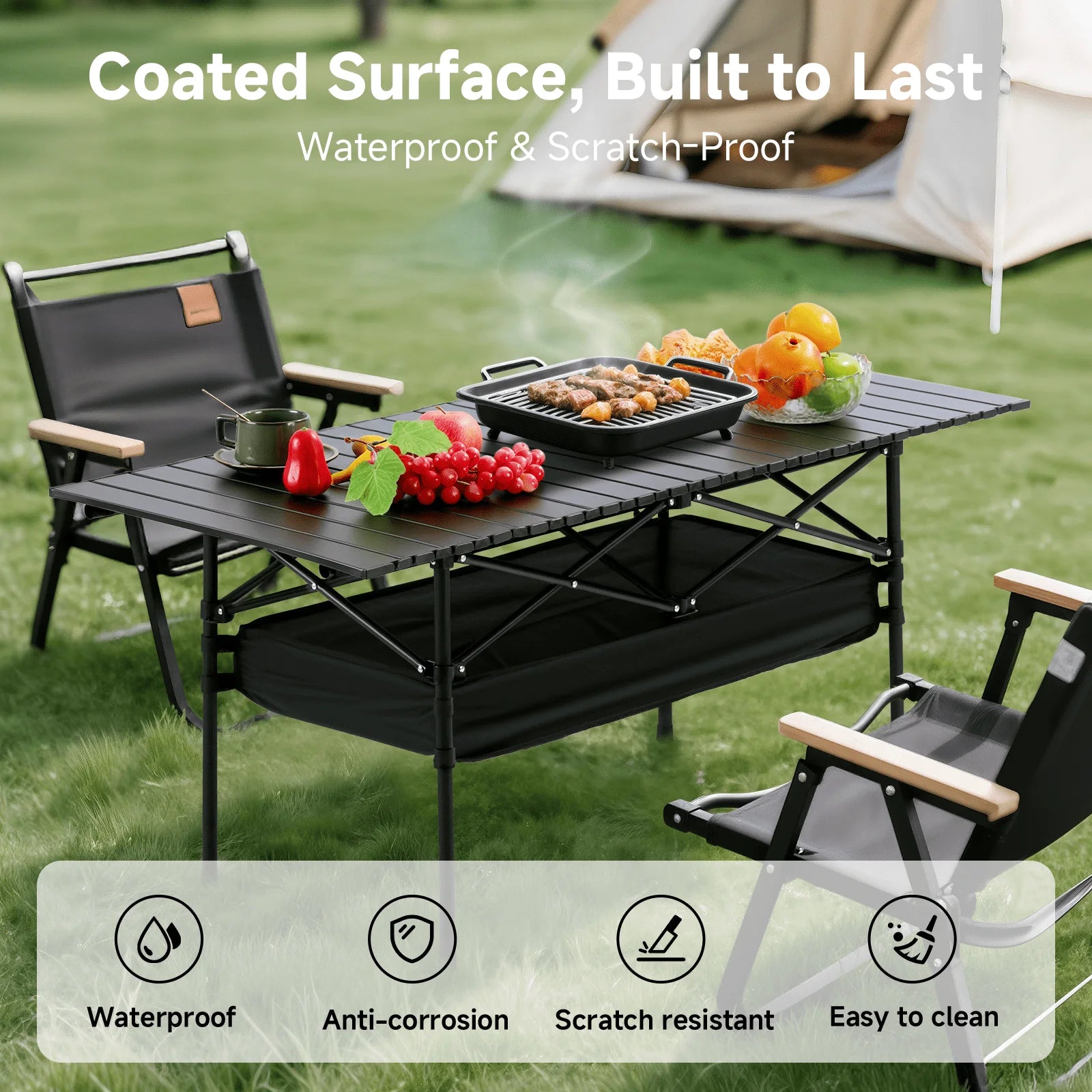 Camping Table, Fold Up Lightweight,  Portable Roll Up