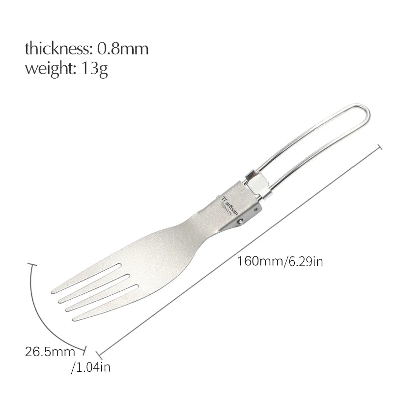 Titanium Foldable Cutlery Set - Fork Spoon Knife