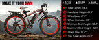 1500W Fat Tire EBike for Adults 26"x4.0 All Terrain 34MPH  48V