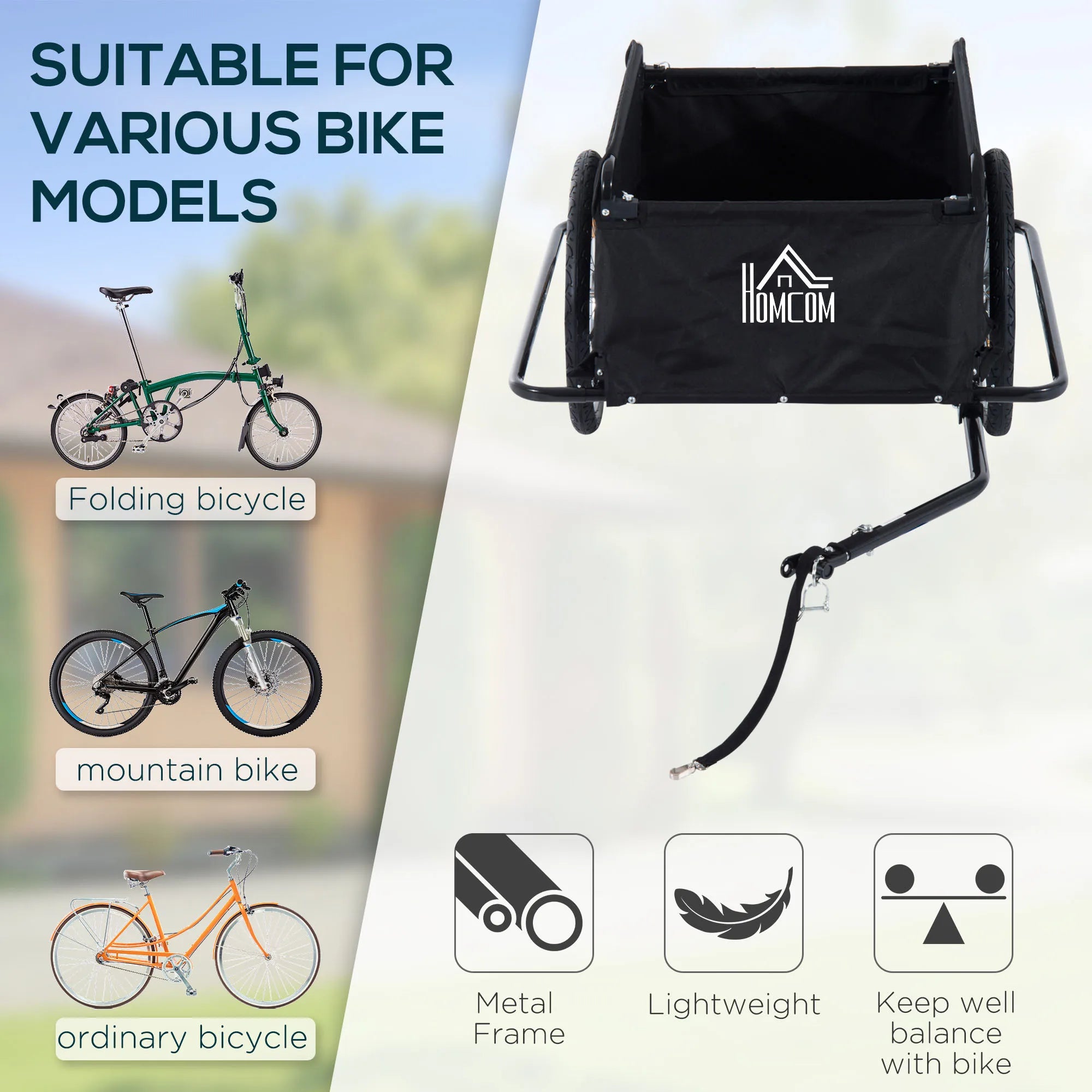 Elite Two-Wheel Bicycle Large Cargo Trailer , Folding