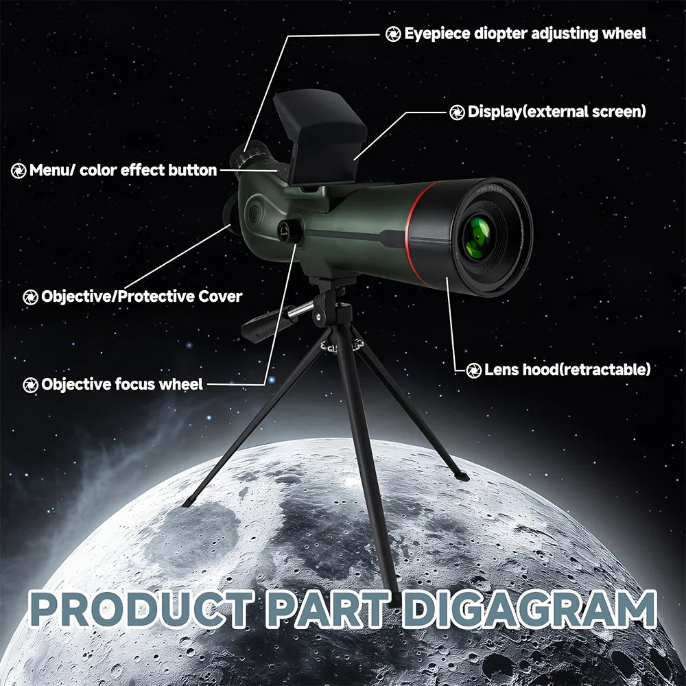 Digital Spotting Scope with Screen  4K Smart Telescope with Tripod
