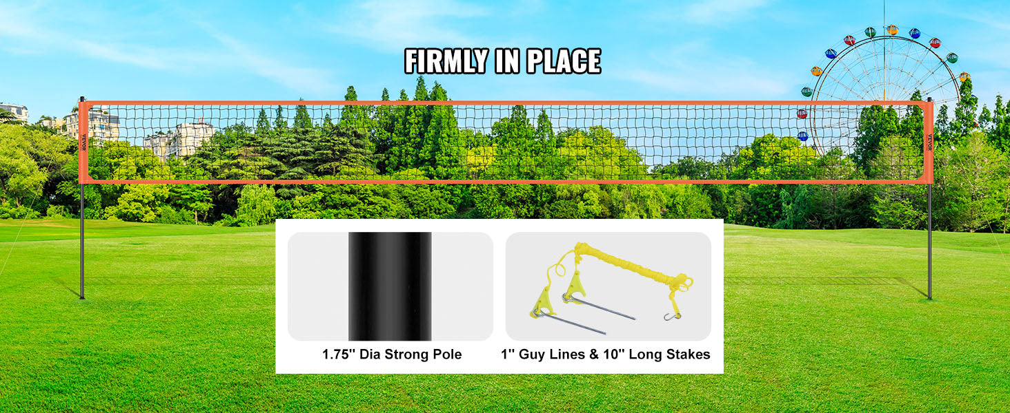 1.25-1.75inch Outdoor Volleyball Net System  Aluminum Poles